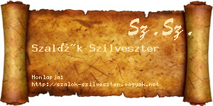 Szalók Szilveszter névjegykártya
